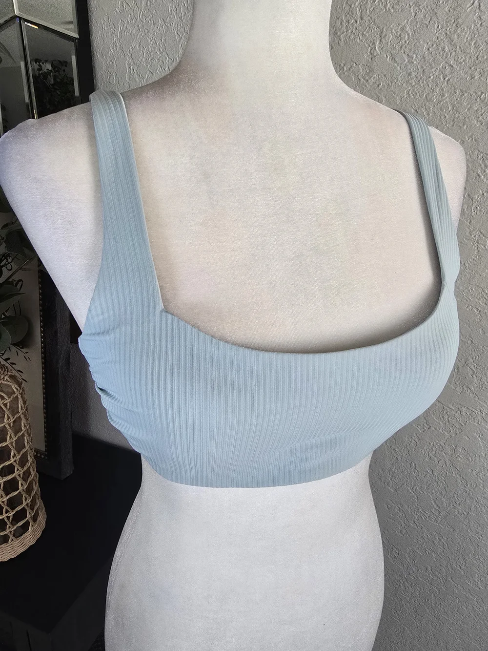 Athleta Women's Square Neck Rib Bra Cup Bikini Top 34B/C